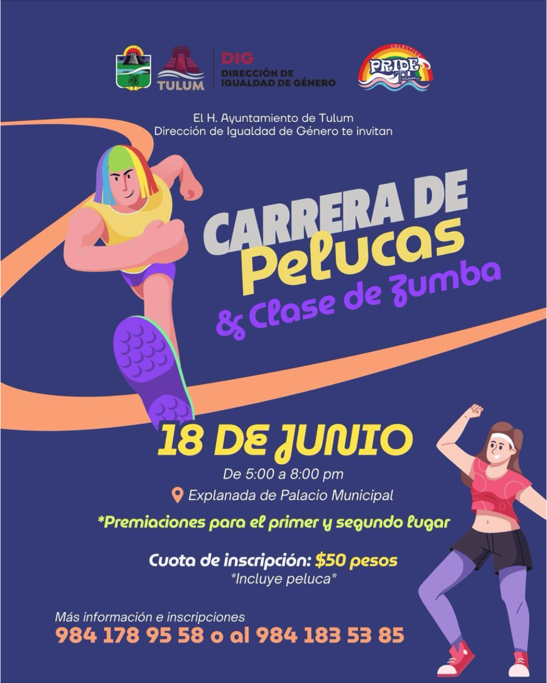 Carrera de Pelucas y Clases de Zumba