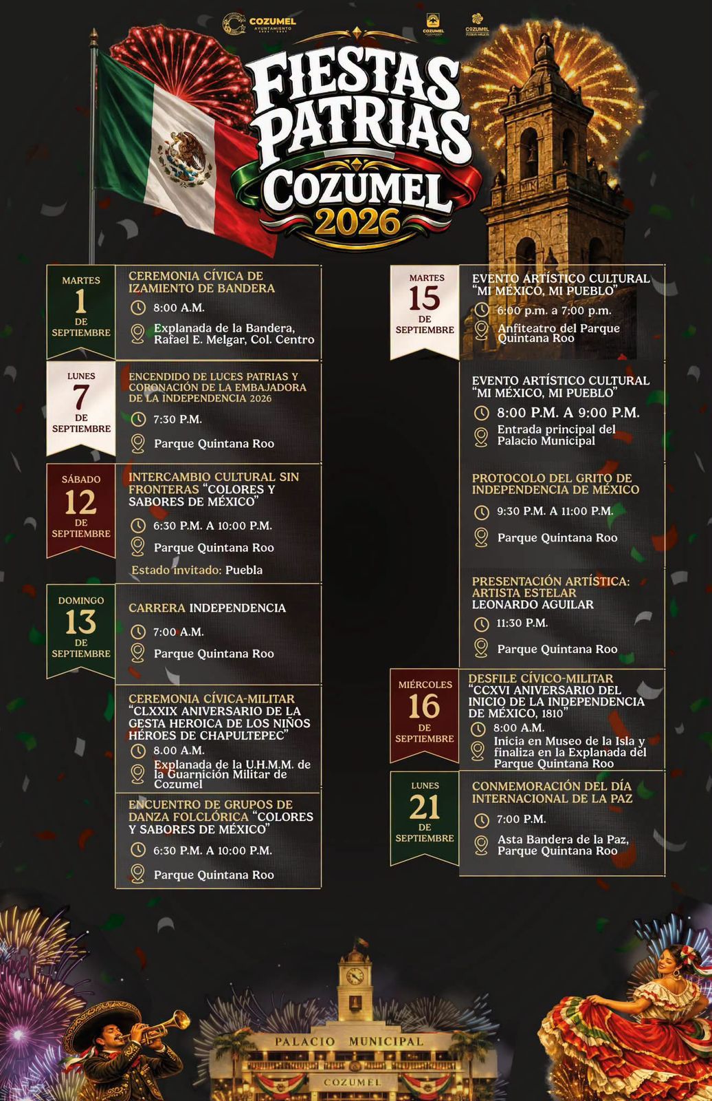 Día de la Independencia de México Cozumel 2026