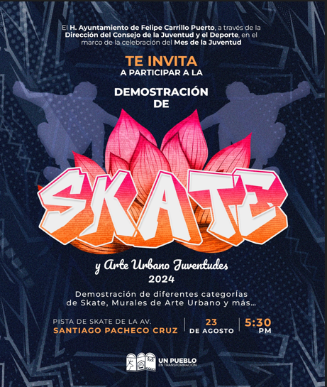 Demostración de skate y arte urbano juveniles 2024